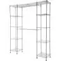 AmazonBasics Expandable Metal Hanging Storage Organizer Rack Wardrobe with Shelves, 14"-63" x 58"-72", Chrome AmazonBasics Expandable Metal Hanging Storage Organizer Rack Wardrobe with Shelves, 14"-63" x 58"-72", Chrome