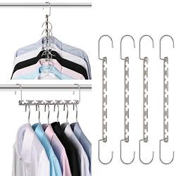 Giftol Space Saving Hangers Metal Hanger Magic Cascading Hanger Closet Clothes Organizer(4 Pack)