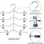 2 Pack Space-Saving Closet Organizers, Four-Layer Creative Clothes Hanger, Adjustable Traceless Pants Clip, Multi-Functional Stainless Steel Hanger with PVC Protector for Men Women Kids,2 Pack