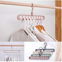 10pcs Random Color Clothes Hangers Multi-Port Support Circle Hook Rack, Space Saver Hangers Magic Clothes Hangers Closet Organizer Hook Rack