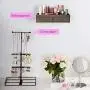 Keebofly Jewelry Organizer Metal & Wood Basic Storage Boxes - 3 Tier Jewelry Stand for Necklaces Bracelet Earrings Ring Carbonized Black and Weathered Grey