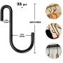 Lemonfilter 32 Pack Heavy Duty S Hooks S Shaped Hooks Hanging Hangers Hooks for Kitchen Bedroom and Office Black