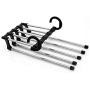 5pcs Random Color Portable 5-in-1 Clothes Hanger Clothing Organizer Multi-Function Stainless Steel Pants Hanger Holder Rack Hangers for Clothes