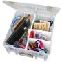 ArtBin 6990AB Super Satchel Compartment Boxes - Clear, Art and Craft Supplies Boxes with Removable Dividers, Secure Latches, Handles