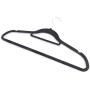 100pcs 450.524.5 Plastic Flocking Clothes Hangers with Rail Black