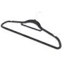 YEVIOR 100pcs 17.71 X 0.2 X 9.65 Inch Plastic Flocking Clothes Hangers with Rail Black YEVIOR 100pcs 17.71 X 0.2 X 9.65 Inch Plastic Flocking Clothes Hangers with Rail Black