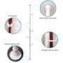 soges Standing Tension Rod Drying Rack Hat Clothes Rack Laundry Hanging Rack, Adjustable Height No Drill Easy Assemble, Stainless Steel 5.9~10.17 ft, White KS-D6011-WH