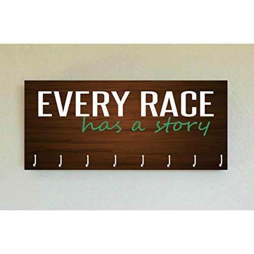 Race Medal Holder/Running Medal Hanger EVERY RACE HAS A STORY- Wood Wall Mounted Medal Organizer. CUSTOMIZATION Available