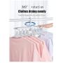 MIncYB Hanger 8 in 1, Non-Slip Foldable rotatable Telescopic Hanger, Wet and Dry Shirt Hanger(White)