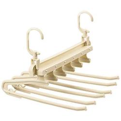 SEniutarm Plastic Hanger Clothes Foldable Pants Rack Trouser Shelf Storage Organization White
