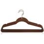 Premium Heavy Duty Velvet Hangers - 50 Pack Bulk - ABS Material and Chrome Hook - Non-Slip, Ultra Thin, 10lbs Capacity - Great for Suits, Pants, Dresses - by Unity (Chocolate Brown)