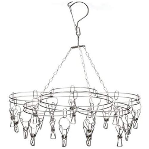 George Jimmy Goody, Laundry Stainless Steel Clothesline Drying Hanger Rack, 20 Clips