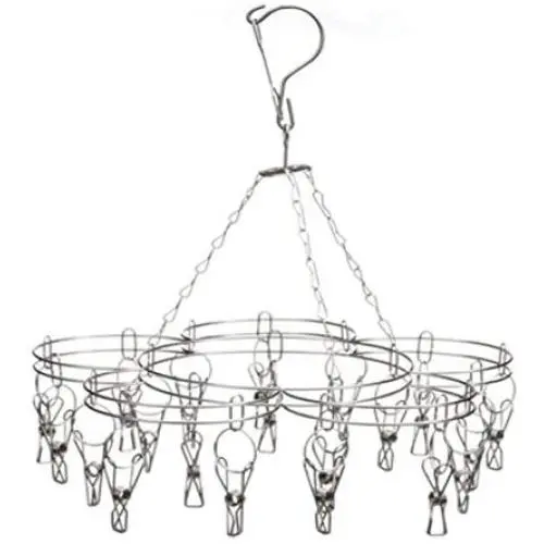 George Jimmy Goody, Laundry Stainless Steel Clothesline Drying Hanger Rack, 20 Clips