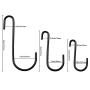 HongWay 21 Pack Heavy Duty S Hooks Black S Shaped Hooks Hanging Hangers Hooks for Pan, Pot, Coat, Bag, Plants Kitchen, Bathroom, Bedroom and Office(21 Pack/S Hook/Black/ 3 Assortment 2.4"/3"/4")