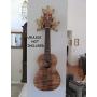 Ukulele Wall Mount Hanger, Plumeria, Tropical Art