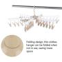 Alinory Clothes Hanger,Folding Windproof 36 Clips Clothes Underwear Socks Hanger Hanging Drying Rack for Home(Brown)