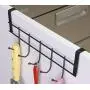 Ruiling 2-Pack 5 Hook Over the Cabinet Door Hanger Organizer, Black 5 Hooks Hanger Rack Organizer - for kitchen Home Office, Hanger Coats, Hats, Towels, More Use