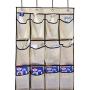 MISSLO Over The Door Shoe Organizer 24 Large Fabric Pocket Closet Accessory Storage Hanging Shoe Hanger, Beige