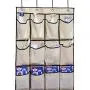 MISSLO Over The Door Shoe Organizer 24 Large Fabric Pocket Closet Accessory Storage Hanging Shoe Hanger, Beige