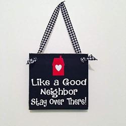 Fun Neighbor Im Not Home Front Door Black Rustic Sign Door Hanger