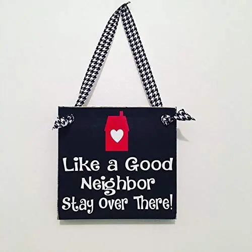 Fun Neighbor Im Not Home Front Door Black Rustic Sign Door Hanger