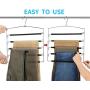 AMKUFO Pants Hangers 5 Layers Multi Trouser Hangers Slack Hangers Scarf Hangers Space Saving Hangers Stainless Steel Non-Slip Foam Padded Swing Arm Pack of 6 AMKUFO Pants Hangers 5 Layers Multi Trouser Hangers Slack Hangers Scarf Hangers Space Saving Hangers Stainless Steel Non-Slip Foam Padded Swing Arm Pack of 6