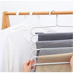 5pcs Random Color 5 Layers Hangers Multifunctional Clothes Hangers Pants Storage Hangers Cloth Rack Multilayer Storage Cloth Hanger