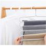 5pcs Random Color 5 Layers Hangers Multifunctional Clothes Hangers Pants Storage Hangers Cloth Rack Multilayer Storage Cloth Hanger