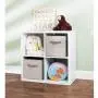mDesign Soft Fabric Closet Storage Organizer Bin Boxes - Front Handle, for Cube Furniture Shelving Units Bedroom, Nursery, Toy Room - Textured Print - Small, 2 Pack - Linen/Tan mDesign Soft Fabric Closet Storage Organizer Bin Boxes - Front Handle, for Cube Furniture Shelving Units Bedroom, Nursery, Toy Room - Textured Print - Small, 2 Pack - Linen/Tan
