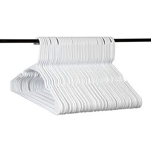 Neaties American Made White Plastic Hangers with Notches, Plastic Clothes Hangers Ideal for Everyday Use, Clothing Standard Hangers, 45pk