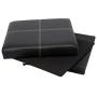 Otto & Ben Folding Toy Boxes Chest with Memory Foam Seat, Faux Leather Small Ottomans Bench Foot Rest Stool, Line Black