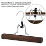 SONGMICS Pants Hangers, Set of 12 Solid Wood Hanger, Anti-Slip Felt, 360° Swivel Hook, Clamp Skirt Hanger, Dark Walnut Color UCRW07V12