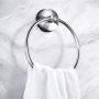 Yohom SUS 304 Stainless Steel Vacuum Suction Cup Round Towel Ring Holder for Bathroom & Kitchen Storage Modern Shower Dish Towel Ring Hanger No Tools Required Brushed Finish