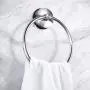 Yohom SUS 304 Stainless Steel Vacuum Suction Cup Round Towel Ring Holder for Bathroom & Kitchen Storage Modern Shower Dish Towel Ring Hanger No Tools Required Brushed Finish