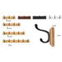 coat rack Creative Wall Hanger Wall Hanger Hook Wall Coat Rack Bedroom Hanger Door Hanger Clothes Hanger (Size : 61cm)