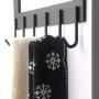 Dseap Over The Door Hanger Hook, Towel Rack, Coat Rack for Clothes Hat Towel Bathroom, Black