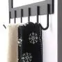 Dseap Over The Door Hanger Hook, Towel Rack, Coat Rack for Clothes Hat Towel Bathroom, Black