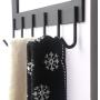 Dseap Over The Door Hanger Hook, Towel Rack, Coat Rack for Clothes Hat Towel Bathroom, Black, 2 Packs