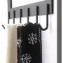 Dseap Over The Door Hanger Hook, Towel Rack, Coat Rack for Clothes Hat Towel Bathroom, Black, 2 Packs