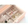 Vlando Jewelry Box, Jewelry Organizer and Storage with Mirror and Tray- Pink