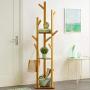 Eight24hours Bamboo Tree Garment Clothes Coat Hat Umbrella Portable Hanger Stand Rack Only