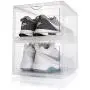 Shoe Sneaker Storage Boxes 2 Pack Clear Stackable Containers Display Drawers Organizer Shoe Sneaker Storage Boxes 2 Pack Clear Stackable Containers Display Drawers Organizer