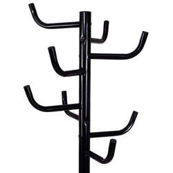 Cypressshop Coat Rack Black Metal Hat Hanging Rack Jacket Clothes Holder Steel Hanger Hall Stand Tree-Shaped Entryway Hallway Home Storage Organizer