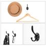 uxcell 2pcs Dual Wall Hooks Zinc Alloy Wall Mounted Coat Hat Double Robe Hooks Clothes Hanger Holder w Screws Black