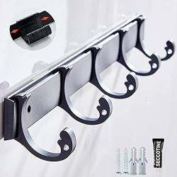 Coat Hooks Wall Hooks for Hanging Coats Towel Hooks for Bathroom Wall Adhesive Coat Rack Wall Mount Black