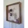 Chicken Wire Frame Jewelry Organizer - Wall Photo & Memo Hanger - Shabby Bohemian Display Board - Wood Boho Picture Holder Dorm Decor