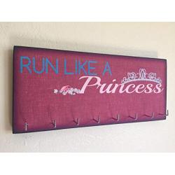 Race Medal Holder/Running Medal Hanger - RUN LIKE A PRINCESS (pink). Wood Wall Mounted Medal Organizer