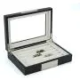 Black Ebony Wood Cufflink Case & Ring Storage Organizer with Stainless Steel Engravable Design Accent Mens Jewelry Boxes for 20 Cufflinks Black Ebony Wood Cufflink Case & Ring Storage Organizer with Stainless Steel Engravable Design Accent Mens Jewelry Boxes for 20 Cufflinks