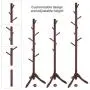 VASAGLE Coat Rack Free Standing, Wooden Hall Tree Coat Hat Tree Coat Hanger Holder Enterway with Solid Rubberwood Base for Coat, Hat, Clothes, Scarves, Handbags,Umbrella, Dark Walnut URCR01WN VASAGLE Coat Rack Free Standing, Wooden Hall Tree Coat Hat Tree Coat Hanger Holder Enterway with Solid Rubberwood Base for Coat, Hat, Clothes, Scarves, Handbags,Umbrella, Dark Walnut URCR01WN