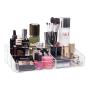 Gospire Clear Makeup Organizer Vanity Tray, 9 Spaces Cosmetic Storage Display Case Storage Boxes for Lipstick, Makeup Palette, Makeup Brush and Skin Care Products.